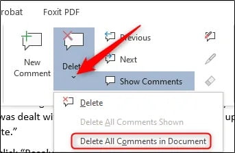07 Delete all comments in document