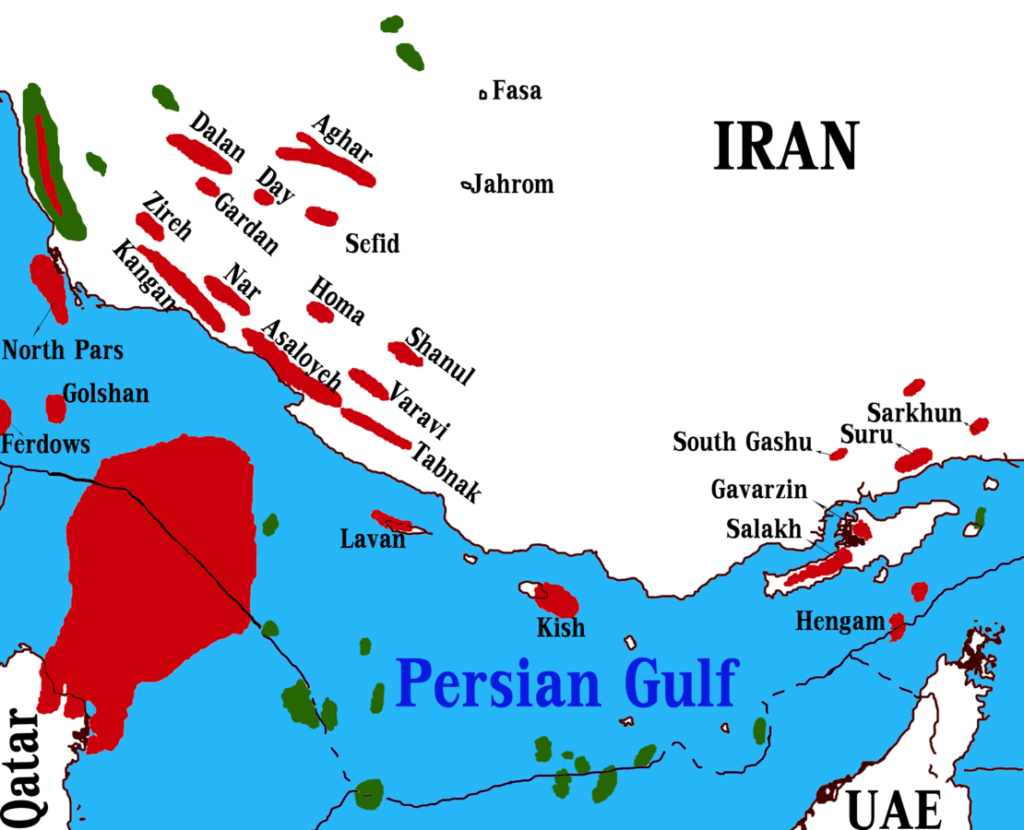 Iran Gas Fields Location PesareAmol